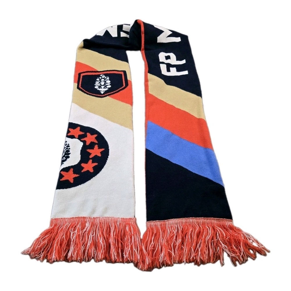 FP Movement Knit Scarf Unisex Big League Reversible Fringe Trim Warm Cozy